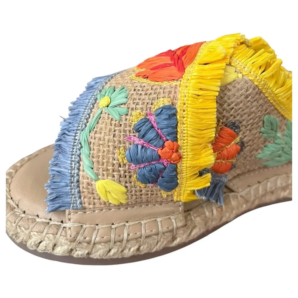 Sam Edelman Kids Kayden Slingback Sandals Floral Embroidered Girl's 3 NEW